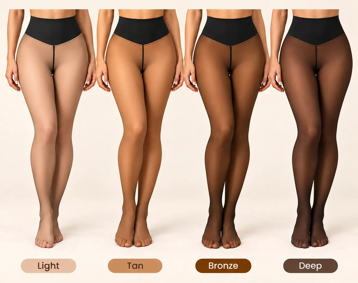 Shade comparison: Light, Tan, Bronze and Deep